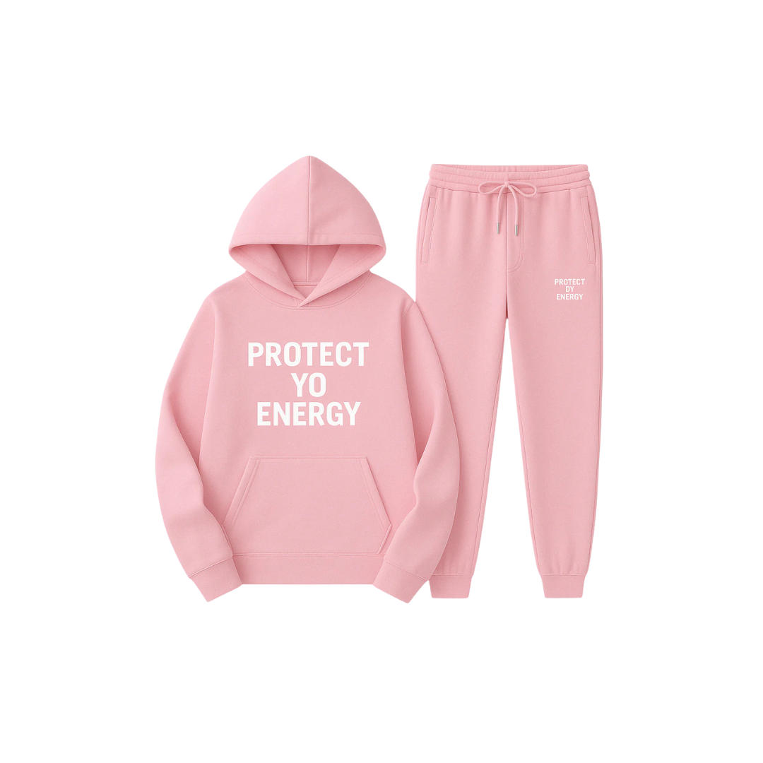 Protect Yo Energy Classic Pink Hoodie Set